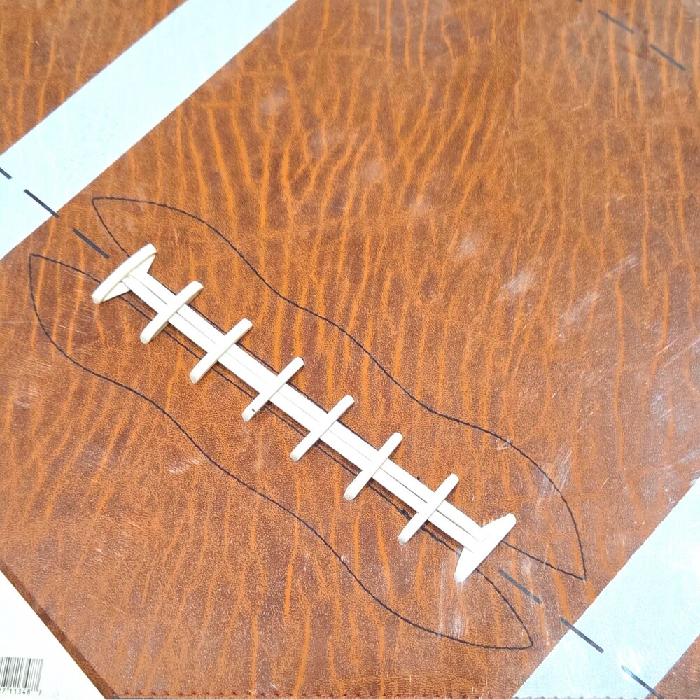 Brown/White Wood Grain Football Lace Scrapbooking Craft Sheet